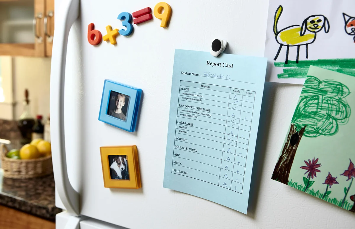 Report Card on Refrigerator