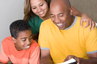 Family reading together