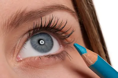 blue green eyes with pale turquoise pencil