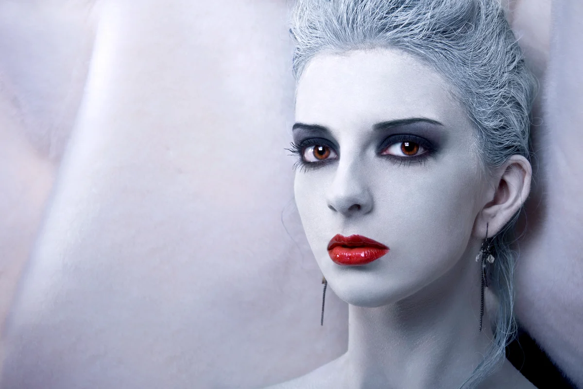 Ghost with bright red lips