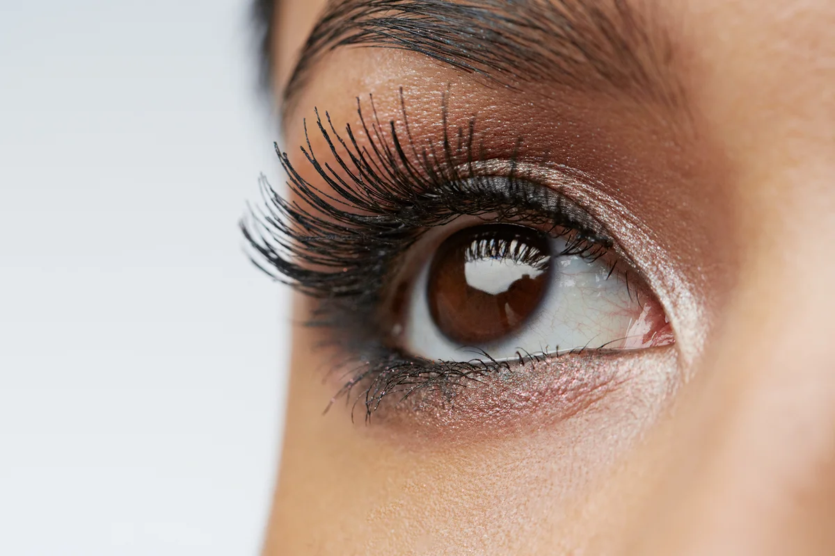 Close-up of female eye with make-up