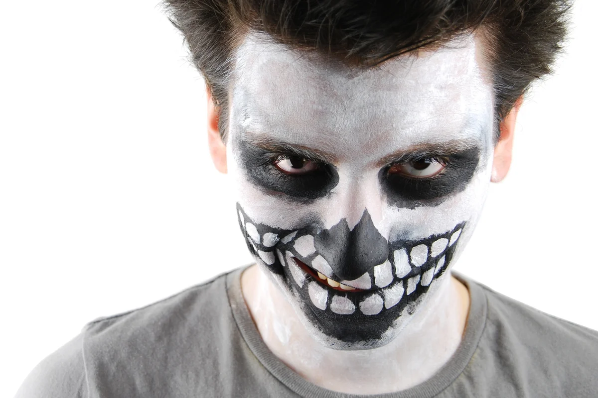 Skeleton face makeup