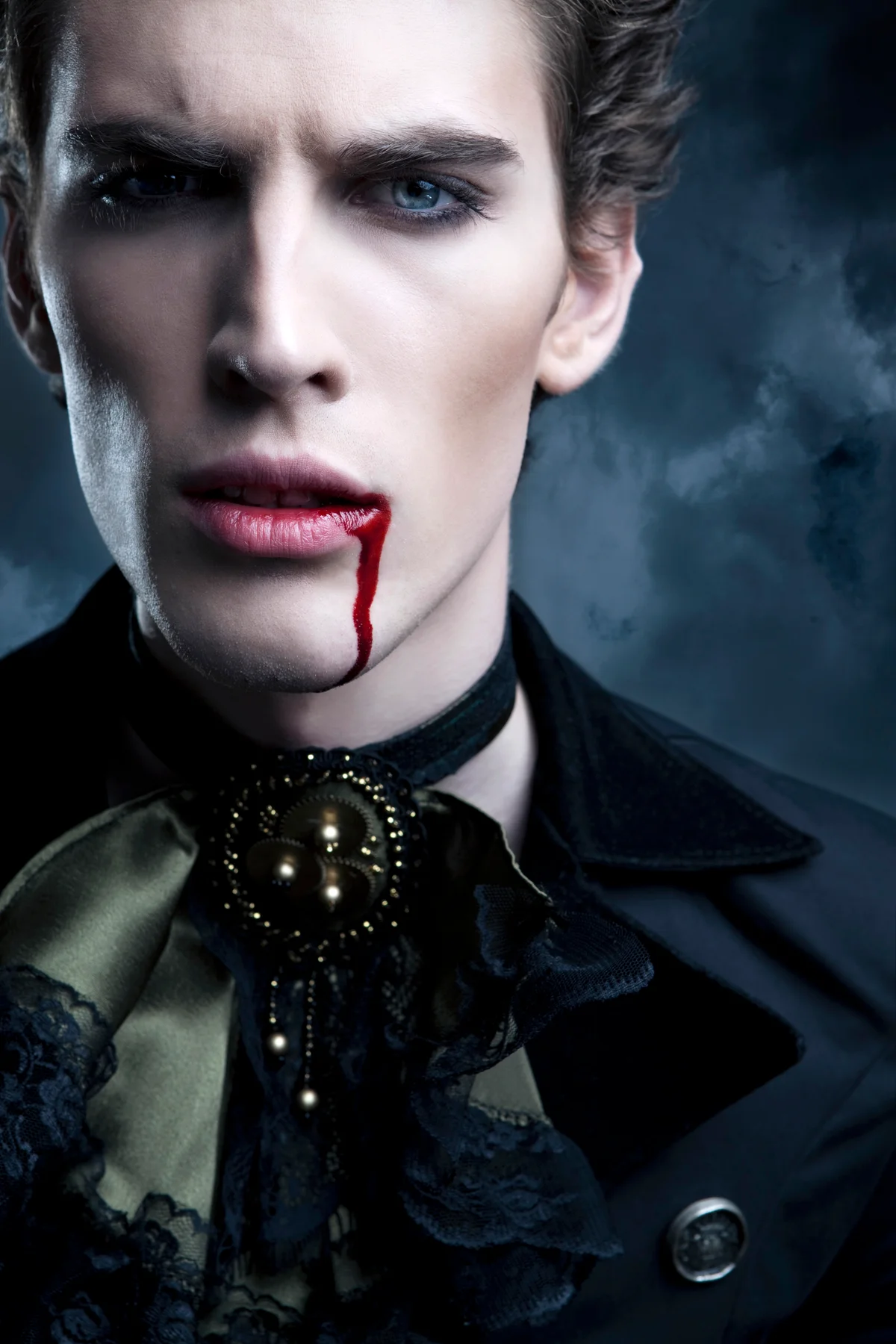 Vampire with blood on lips