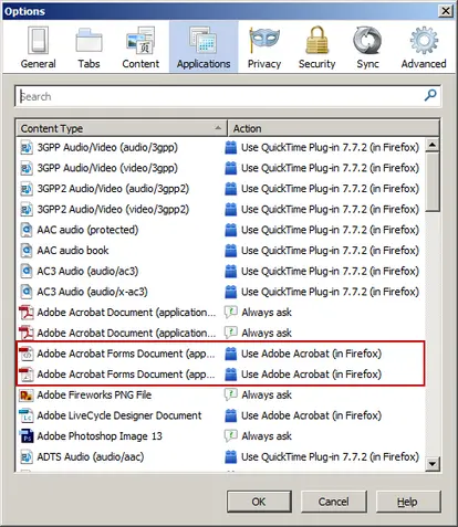 Screenshot of Applications taken by Vikki Olds
