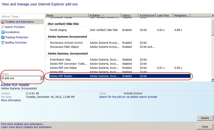 Screenshot of IE taken by Vikki Olds
