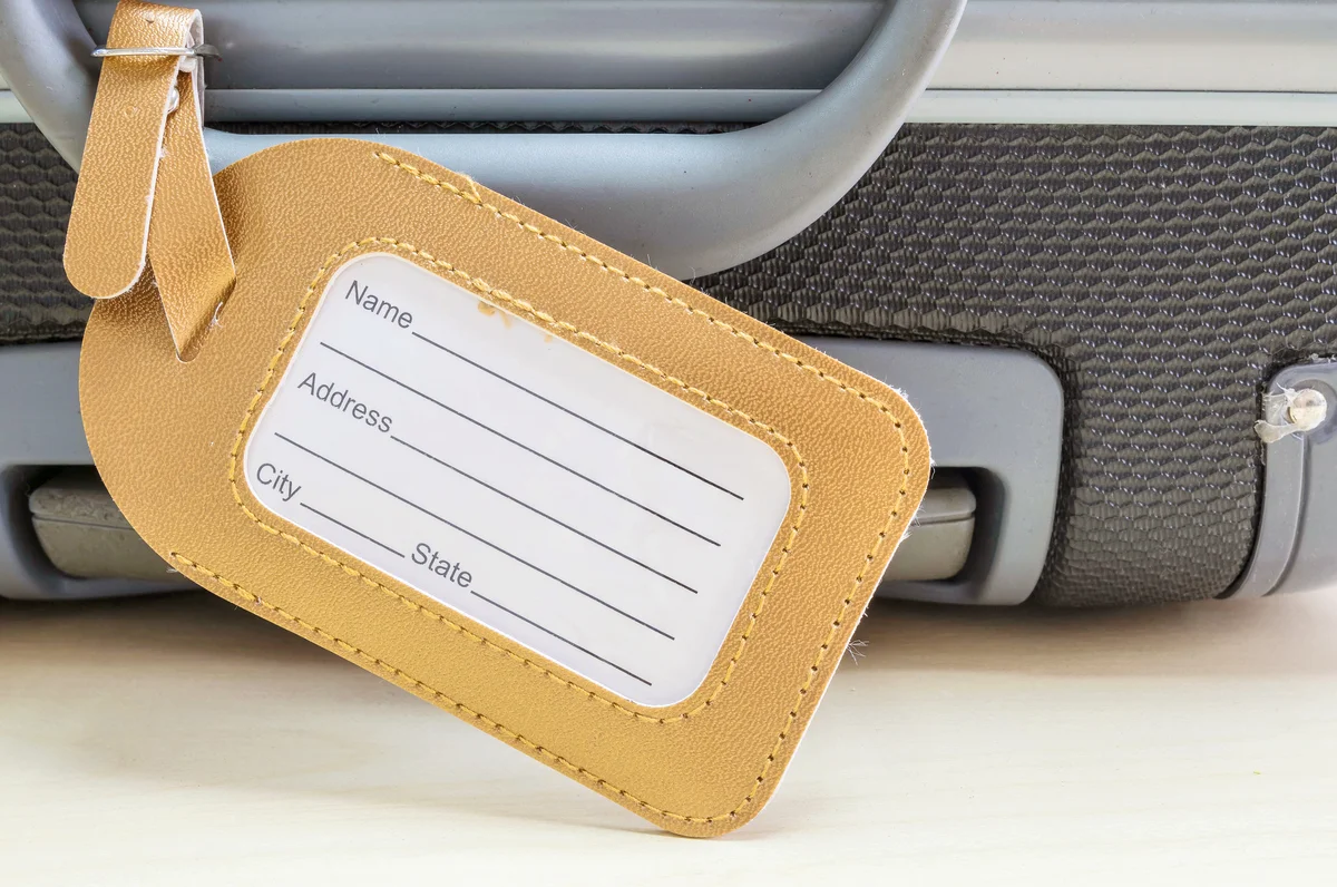 Name tag on suitcase