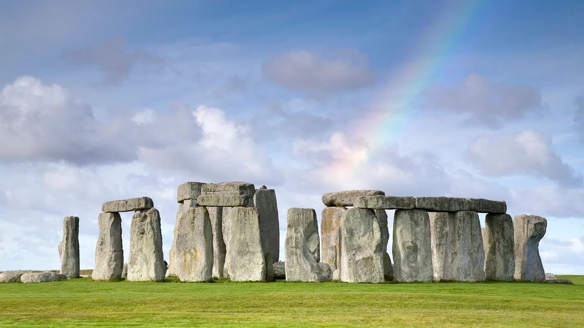 Rainbow over Stonehenge, Salisbury Plain, UK