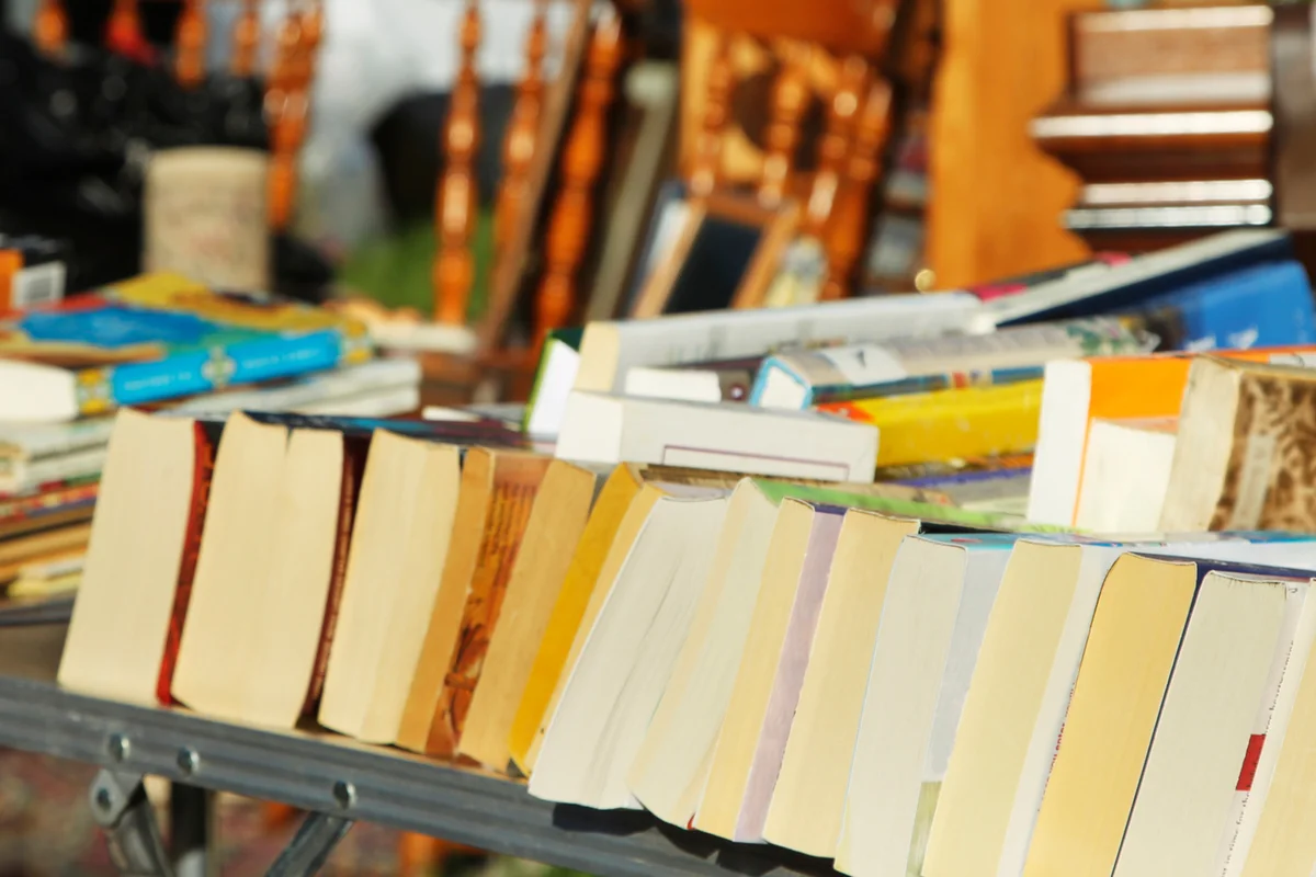 Books on yard sale