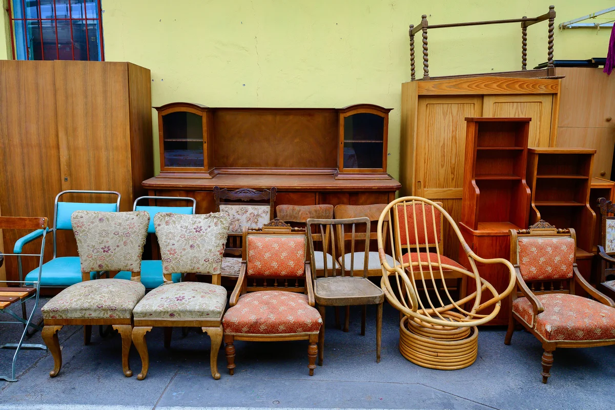Vintage furniture on the Flea Market