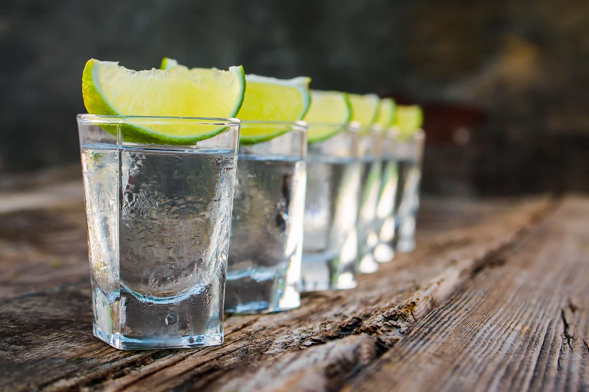 Vodka and lime slices