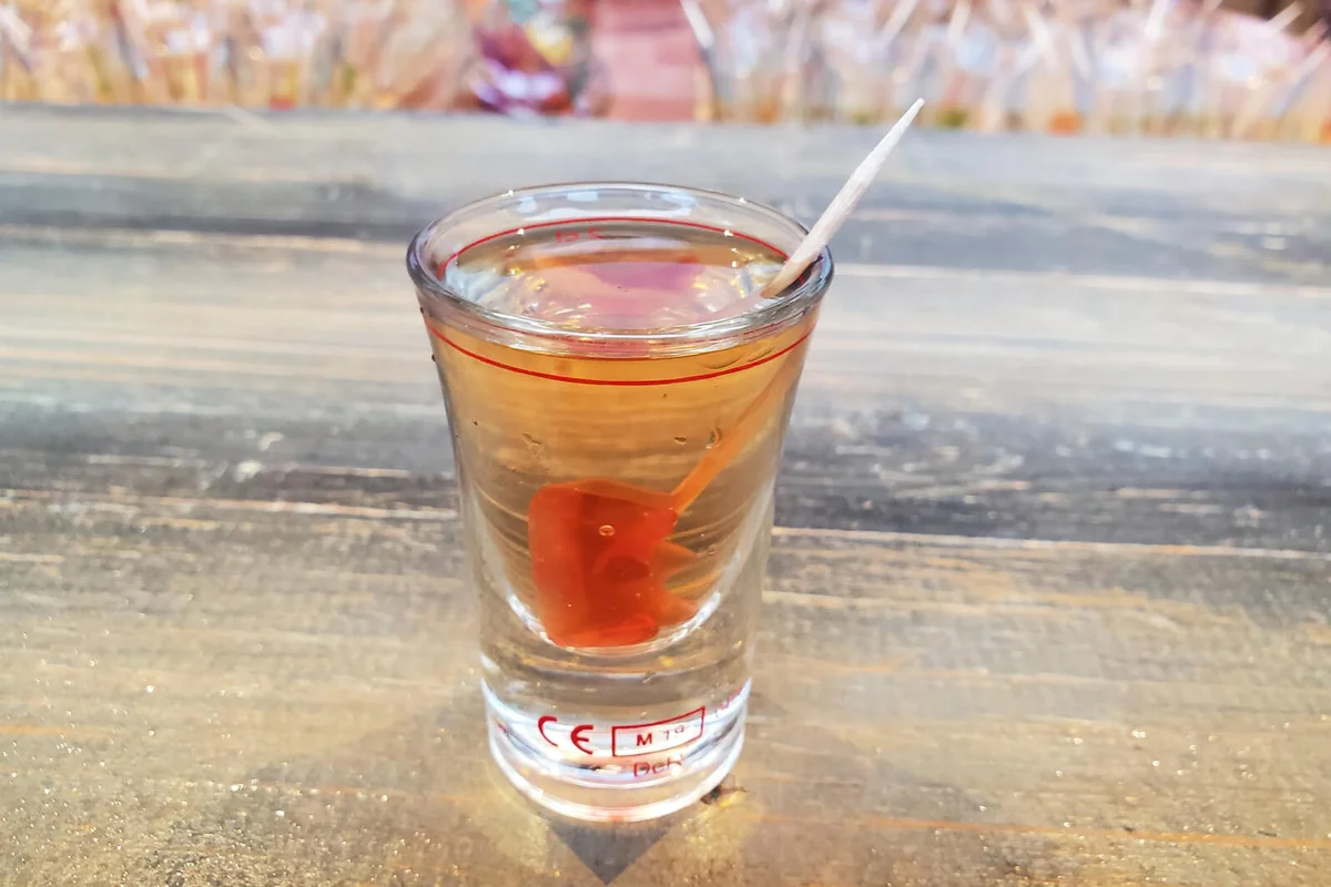 Shot of gummi bear schnapps
