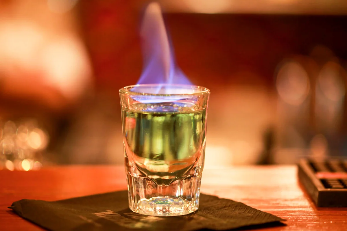 Flaming alcohol