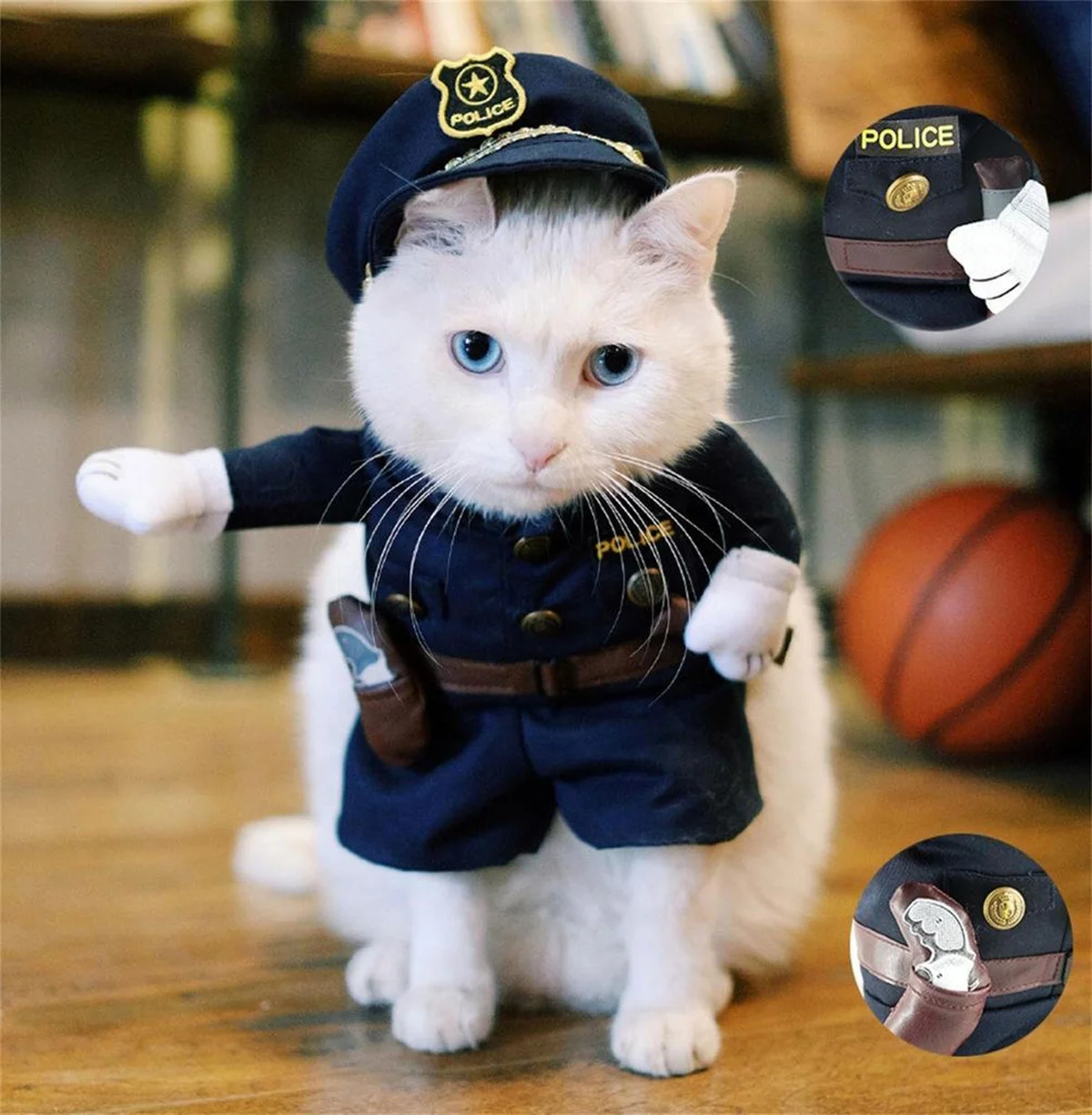 Police cat costume https://www.amazon.com/PetsLove-Policeman-Costume-Clothes-Apperal/dp/B01EKU4I6C//ref=as_li_ss_tl?ie=UTF8&linkCode=ll1&tag=lov0f6-20&linkId=7fd8ba9db16e1df2243b468dd284dbf1