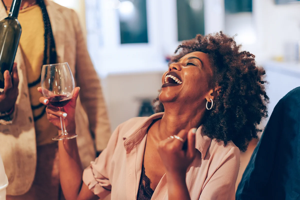 Woman Laughing At Party
