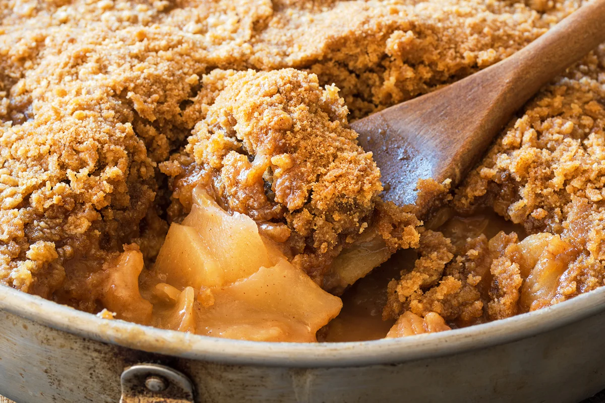 Detail of Spoonful of Apple Crisp