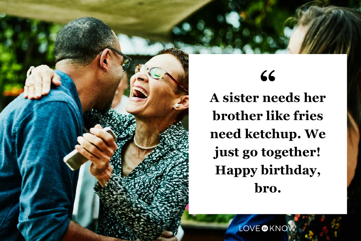 Laughing woman embracing brother inlaw after outdoor family dinner party