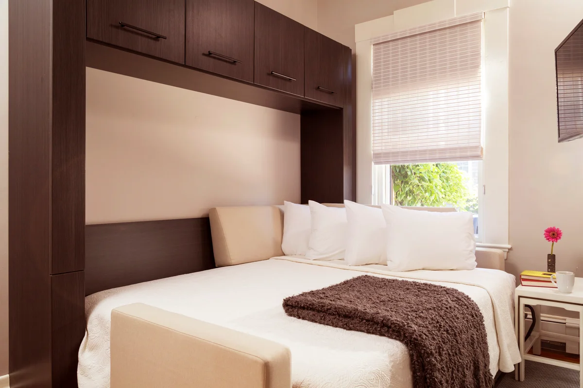 Sofa-bed in small bedroom