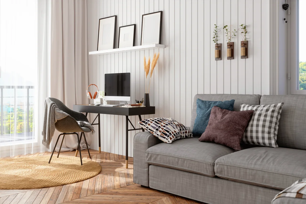 Scandinavian Style Home Office Interior