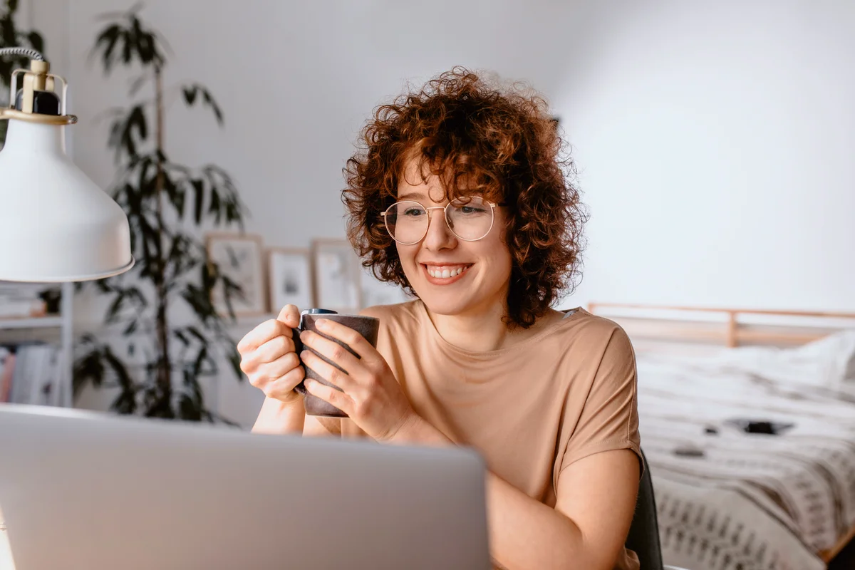 Women working in home office