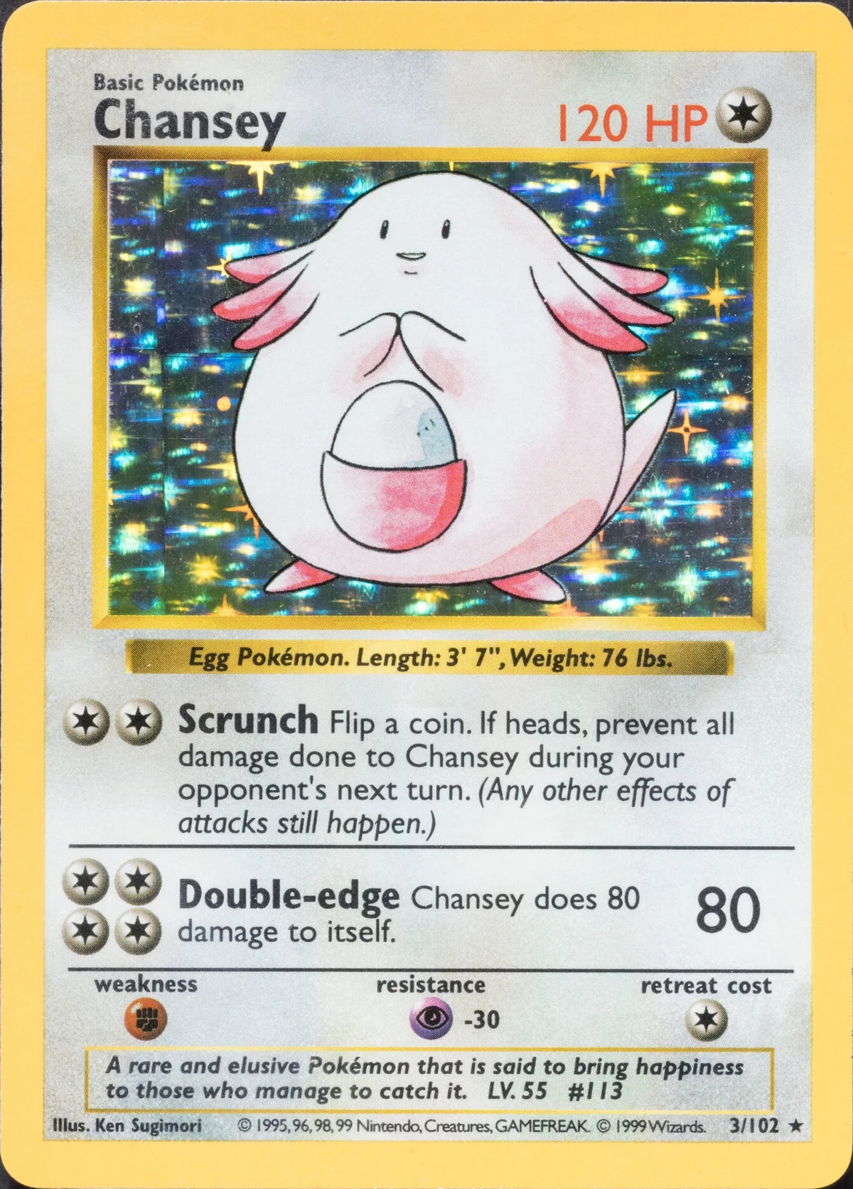 1999 Chansey Shadowless Base Set