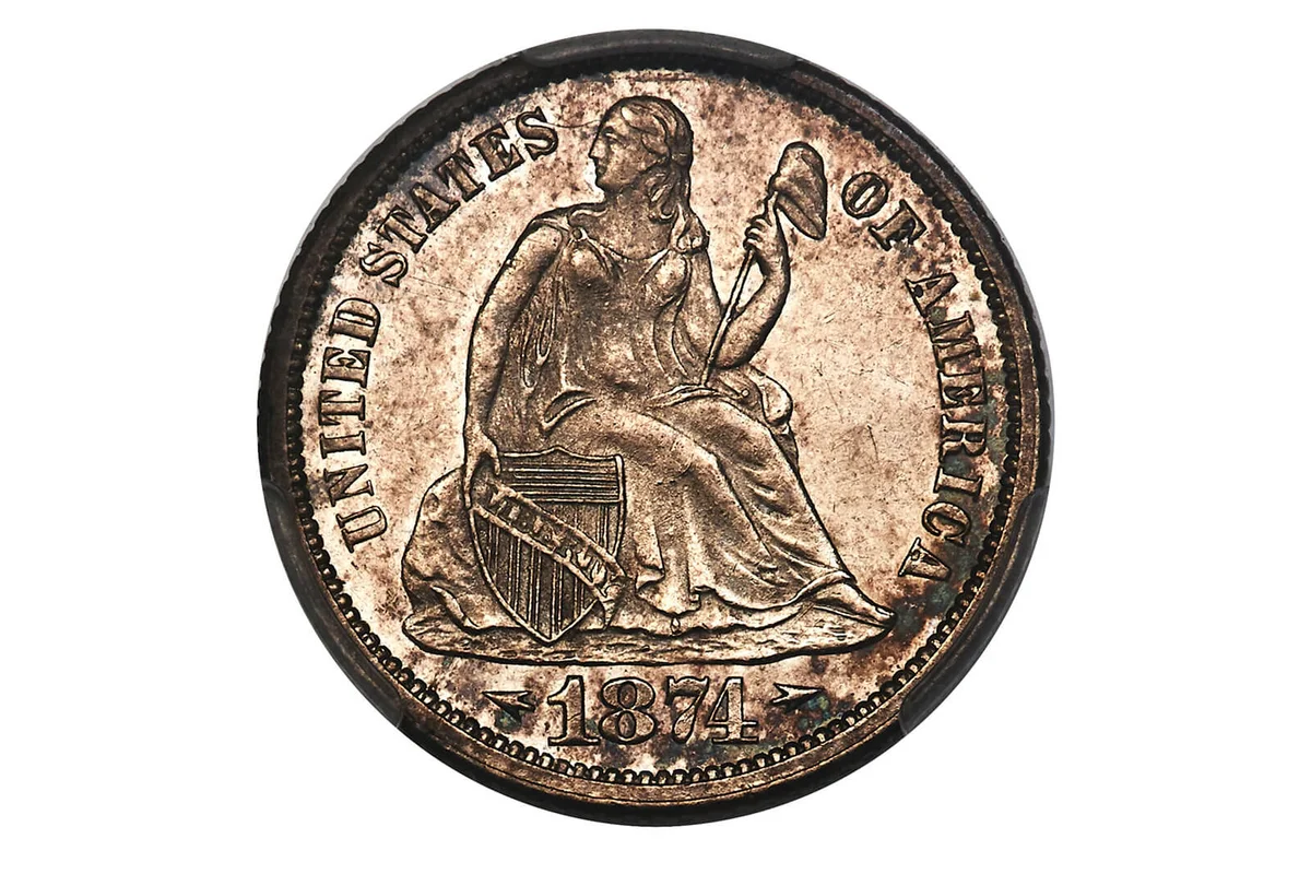 1874-CC Arrows Dime