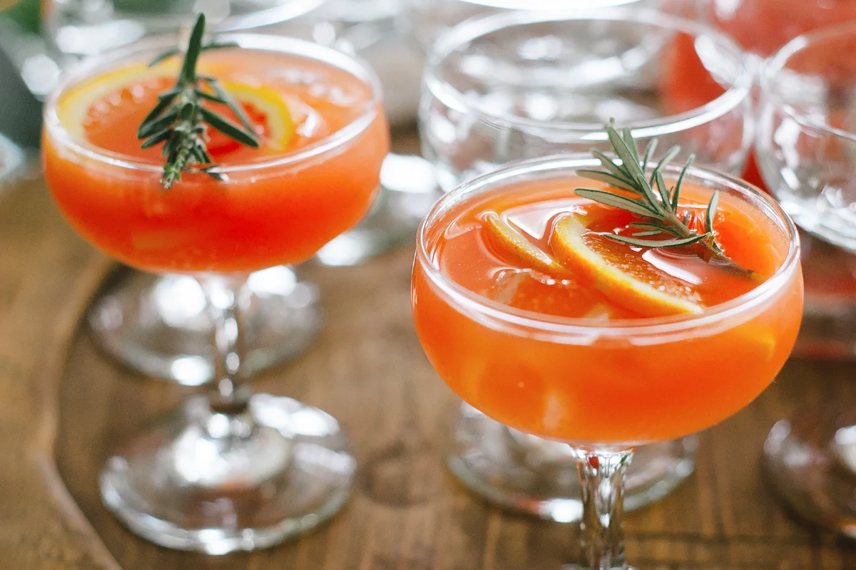 Orange mocktails with rosemary