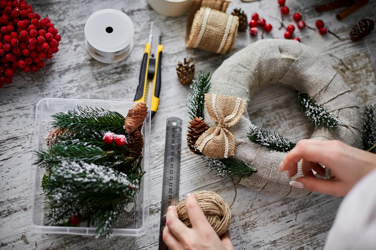 Repurposed Fabric Wreath