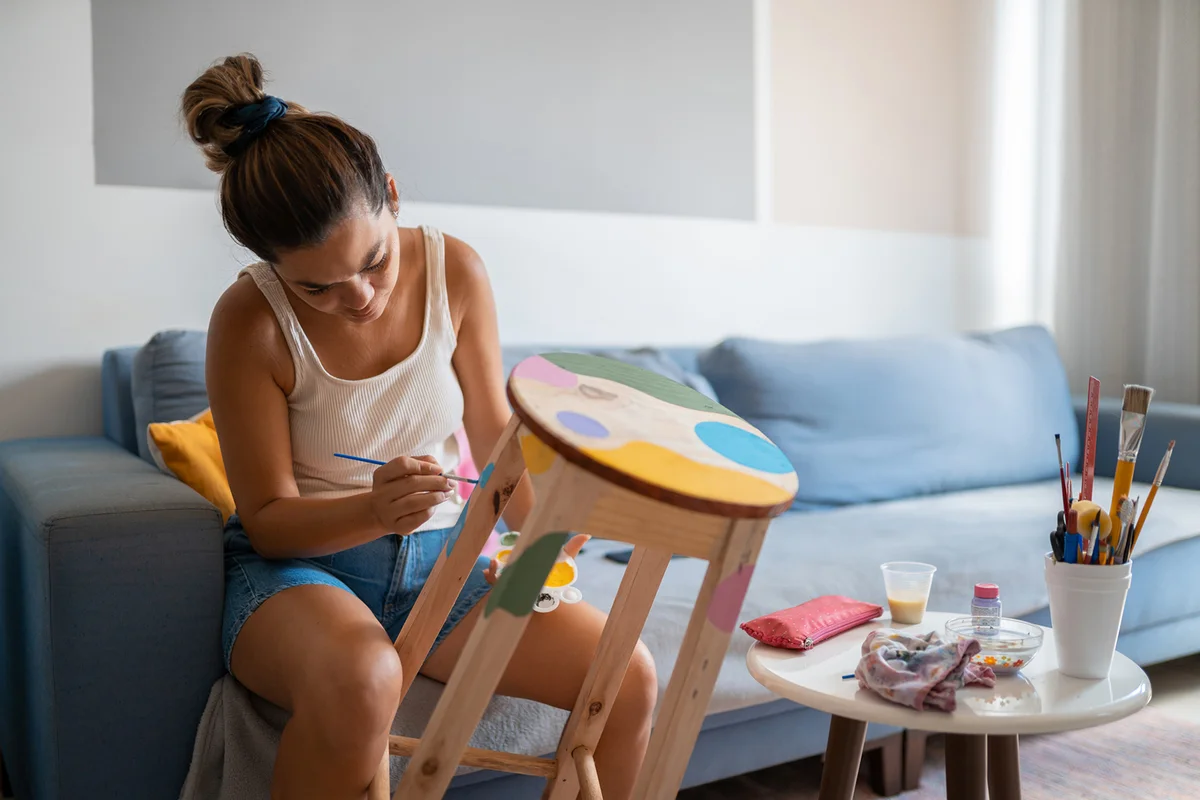 Custom Painted End Table