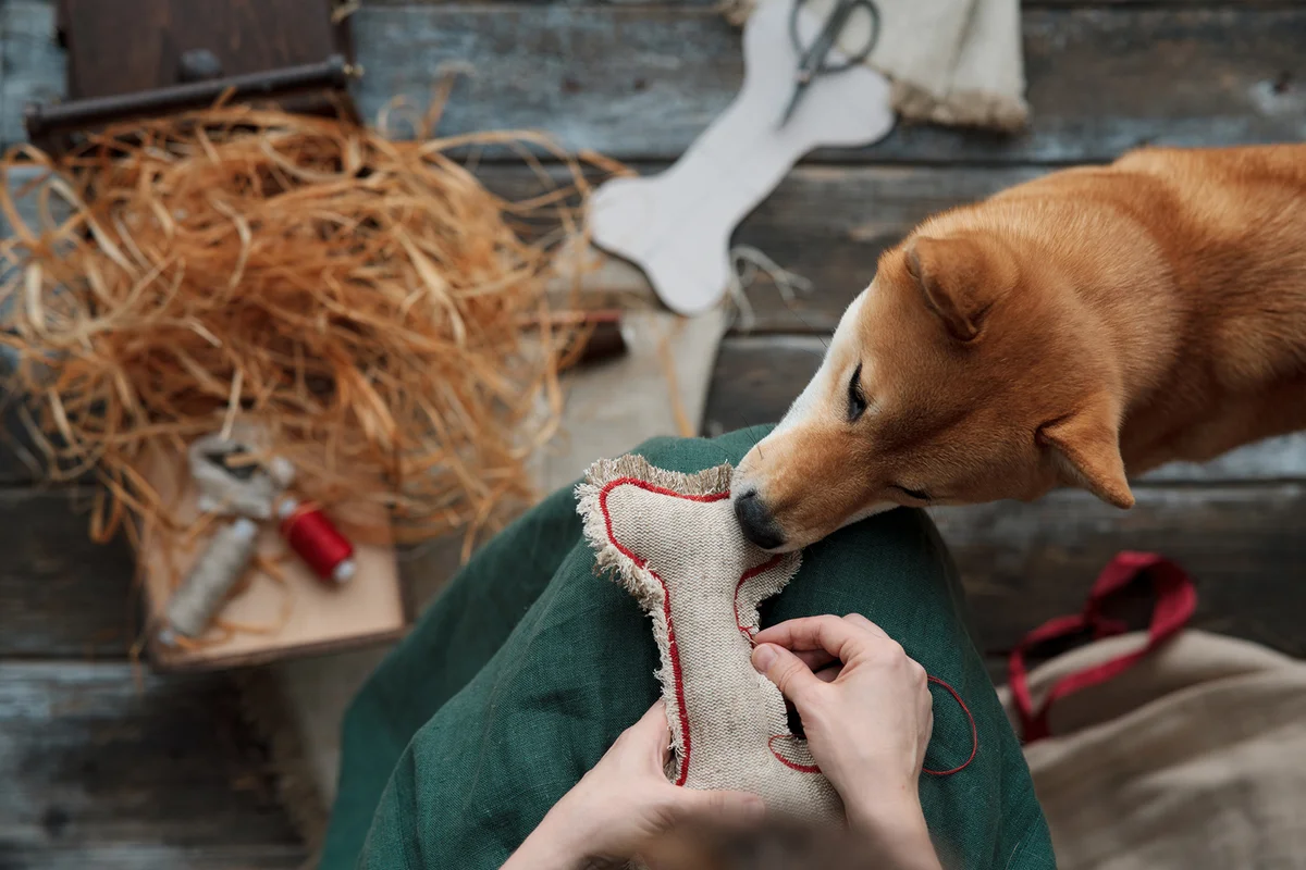 Upcycled Fabric Dog Toy