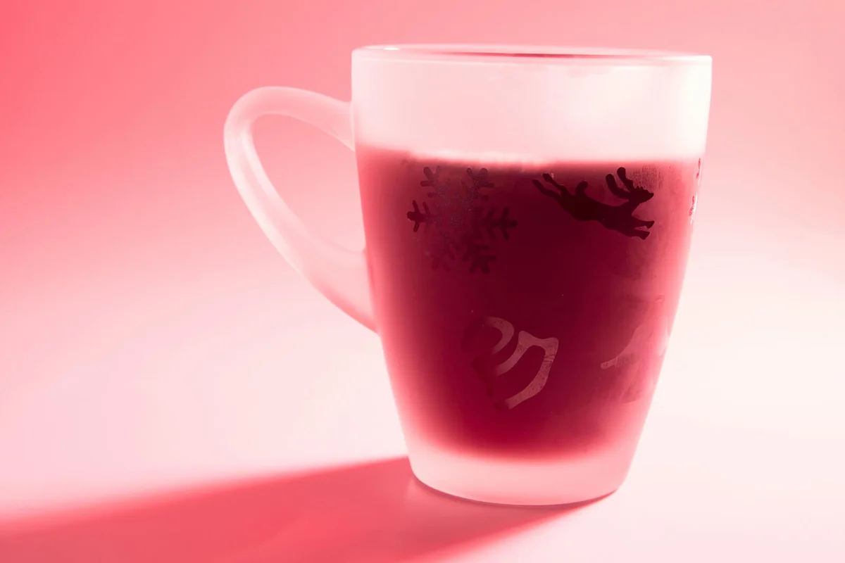 Christmas punch in a decorative cup