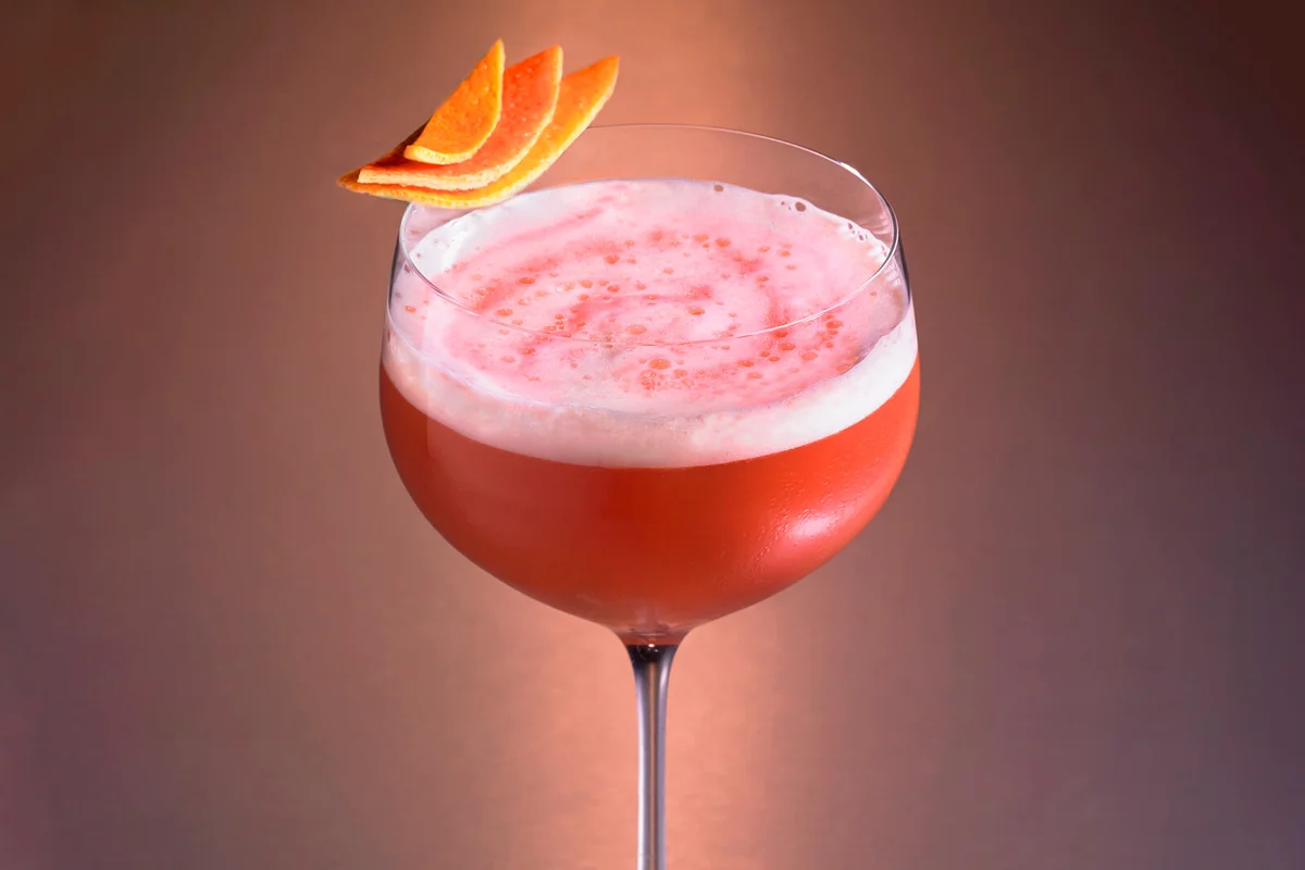 A strawberry daiquiri in a glass