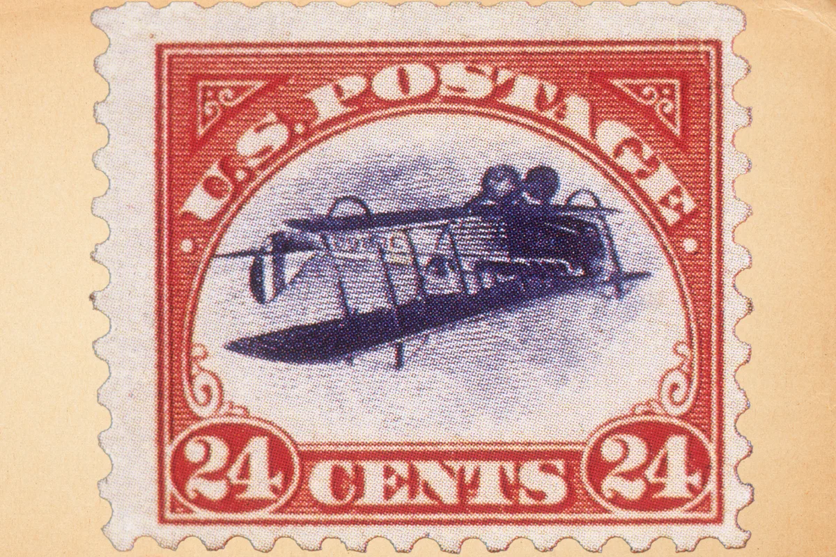1918 Inverted Jenny stamp - Getty Editorial Use