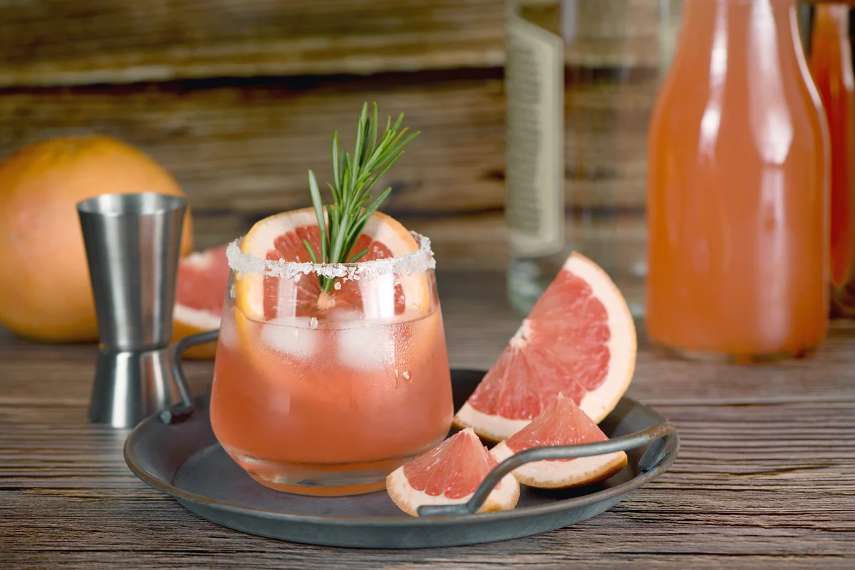 Winter paloma cocktail