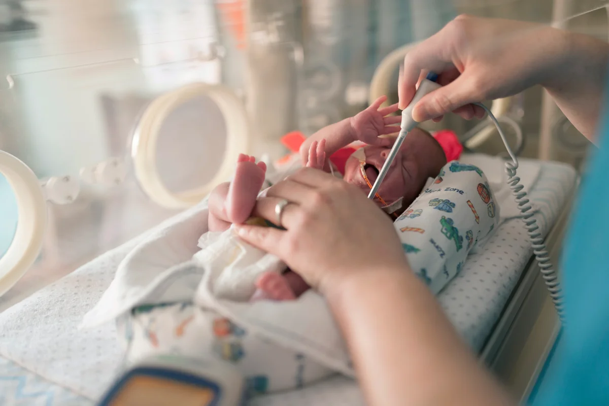 Premature Baby in NICU in his incubator