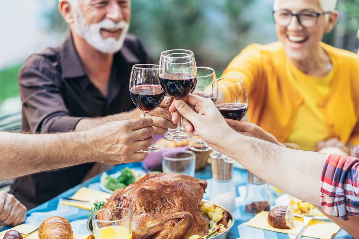 Happy family celebrating Thanksgiving day