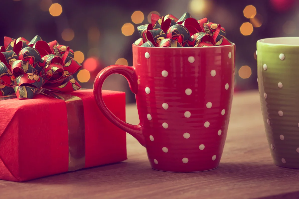 Christmas gift and mugs