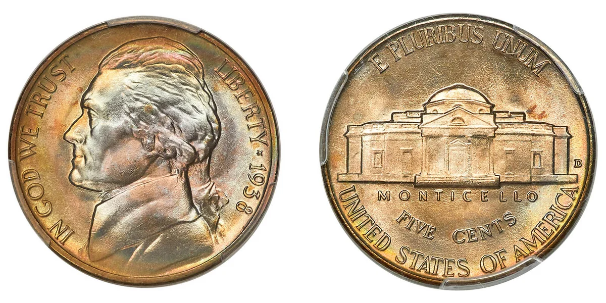 1938-D Full Steps Jefferson Nickel