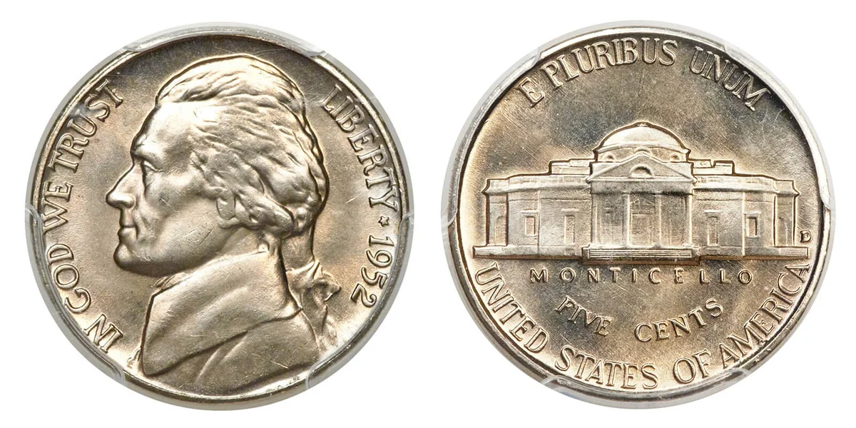 1952-D Full Steps Jefferson Nickel
