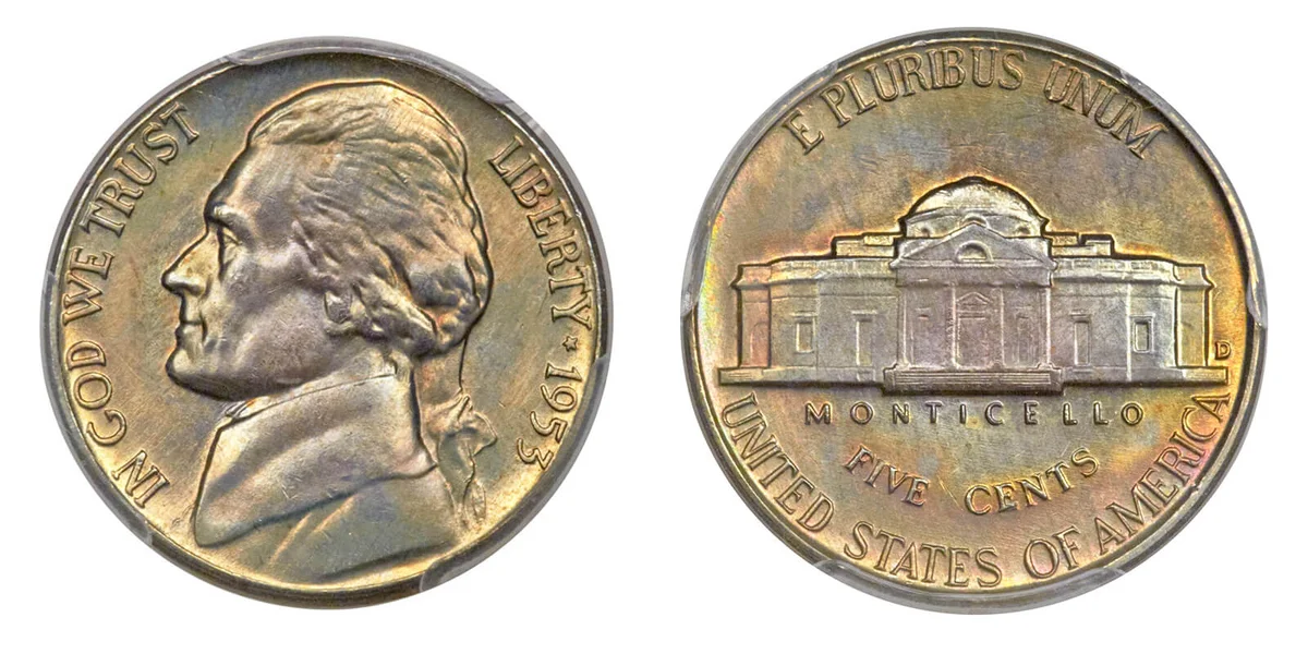 1953-D Full Steps Jefferson Nickel