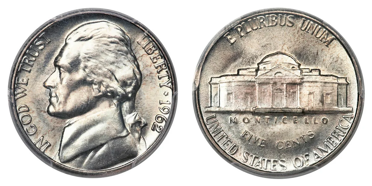 1962 Full Steps Jefferson Nickel