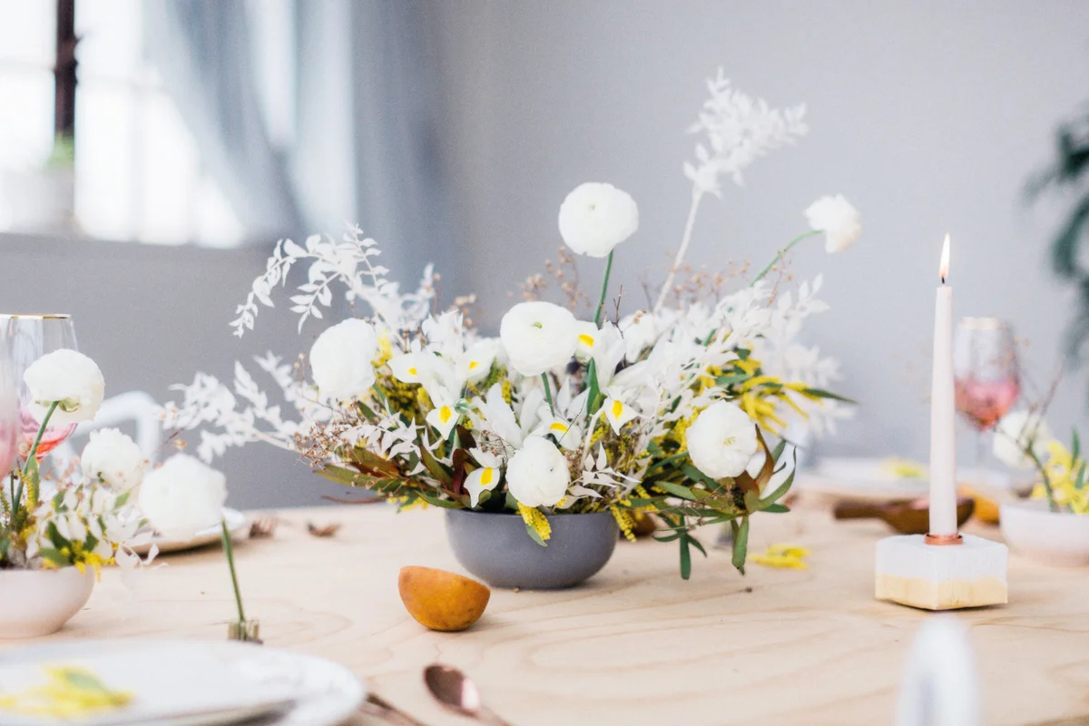 Monochromatic floral centerpiece