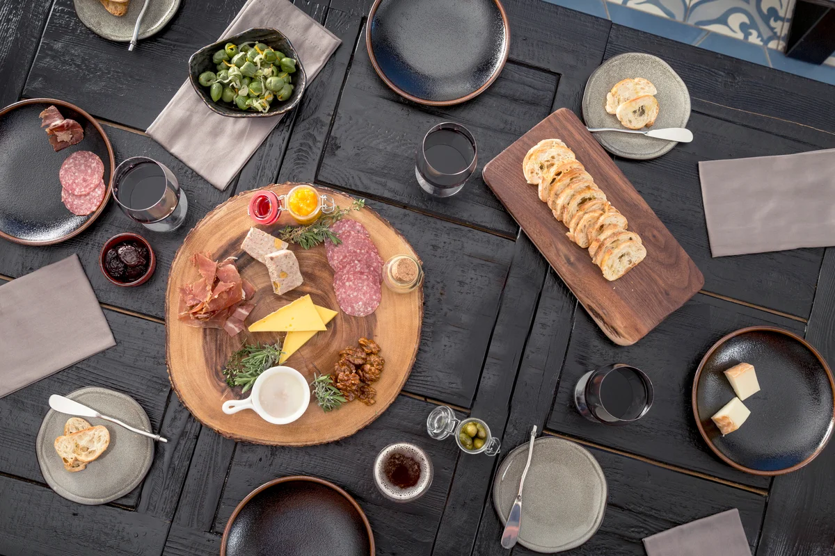 Table set with Charcuterie