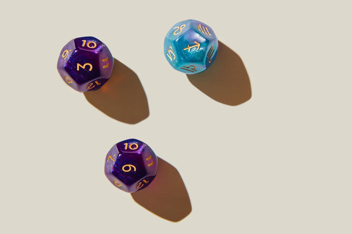 Cubes with zodiac signs and planets