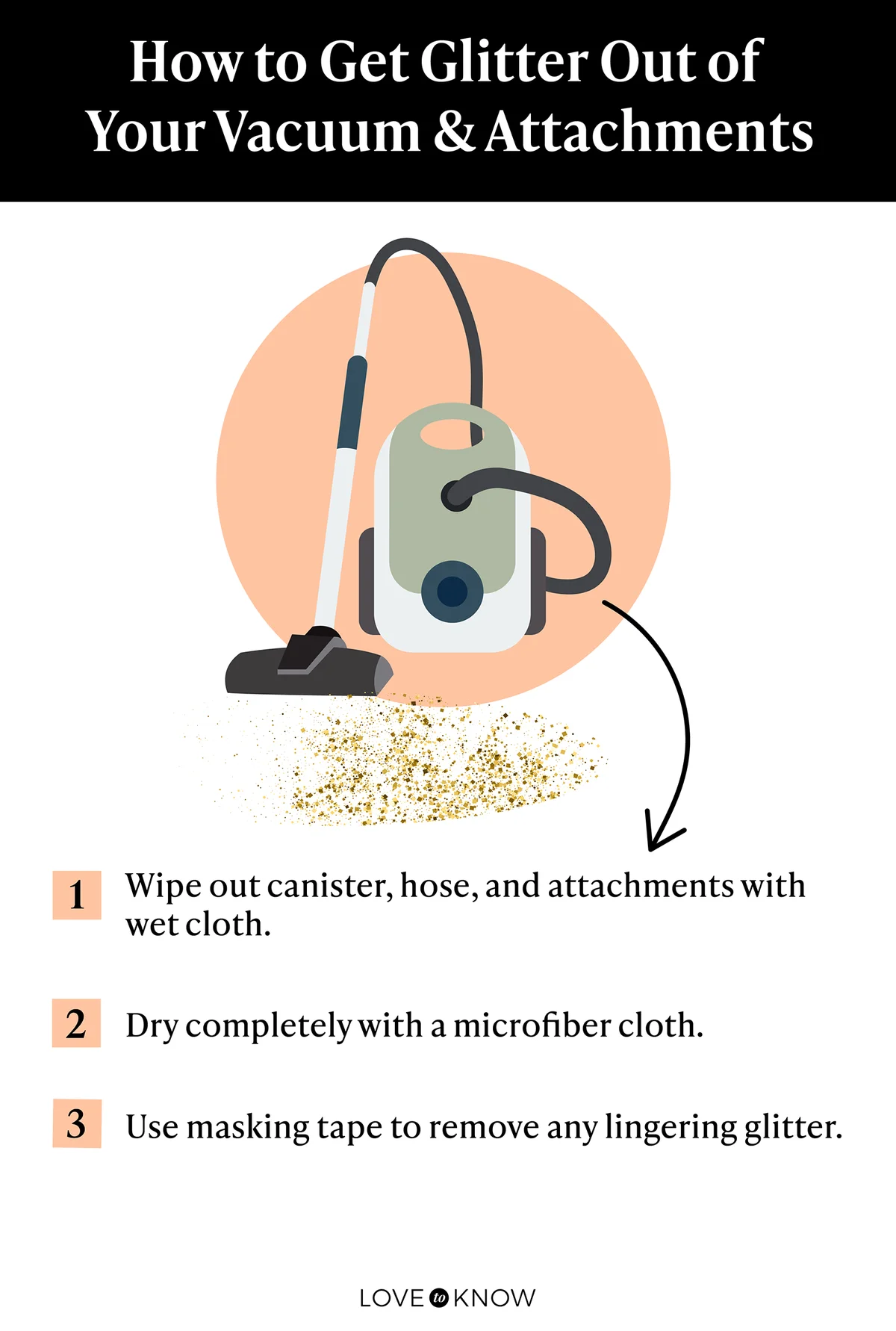 How to get glitter out of vacuum infographic