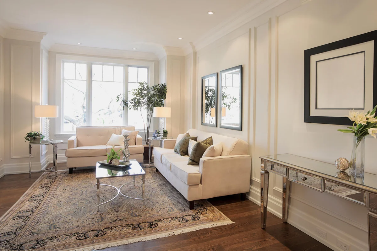 Layout of the main floor in brand new custom family home