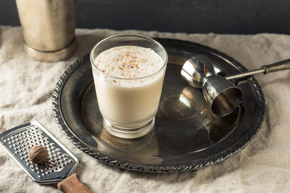 Glass of Caribbean milk punch
