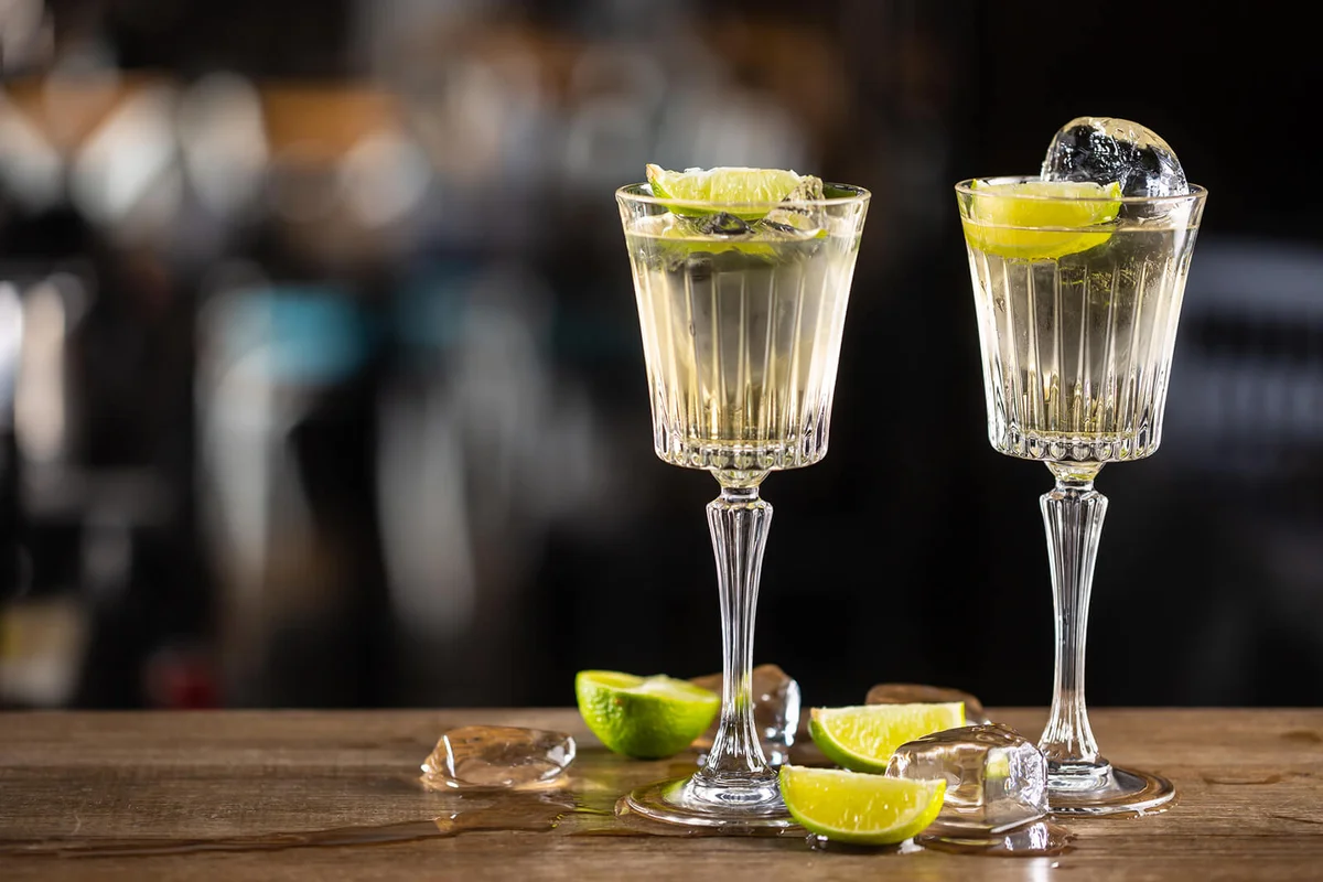 Glass of clarified milk punch