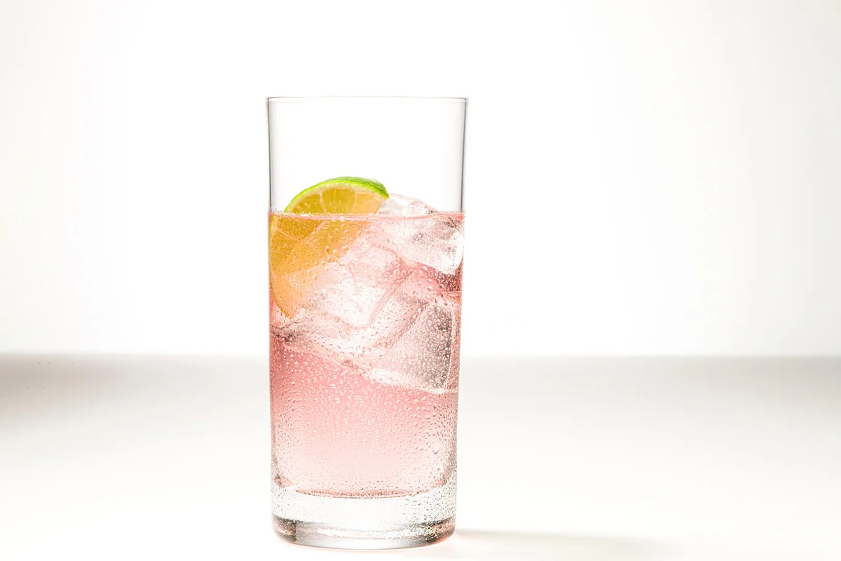 Glass of Paloma clarified milk punch