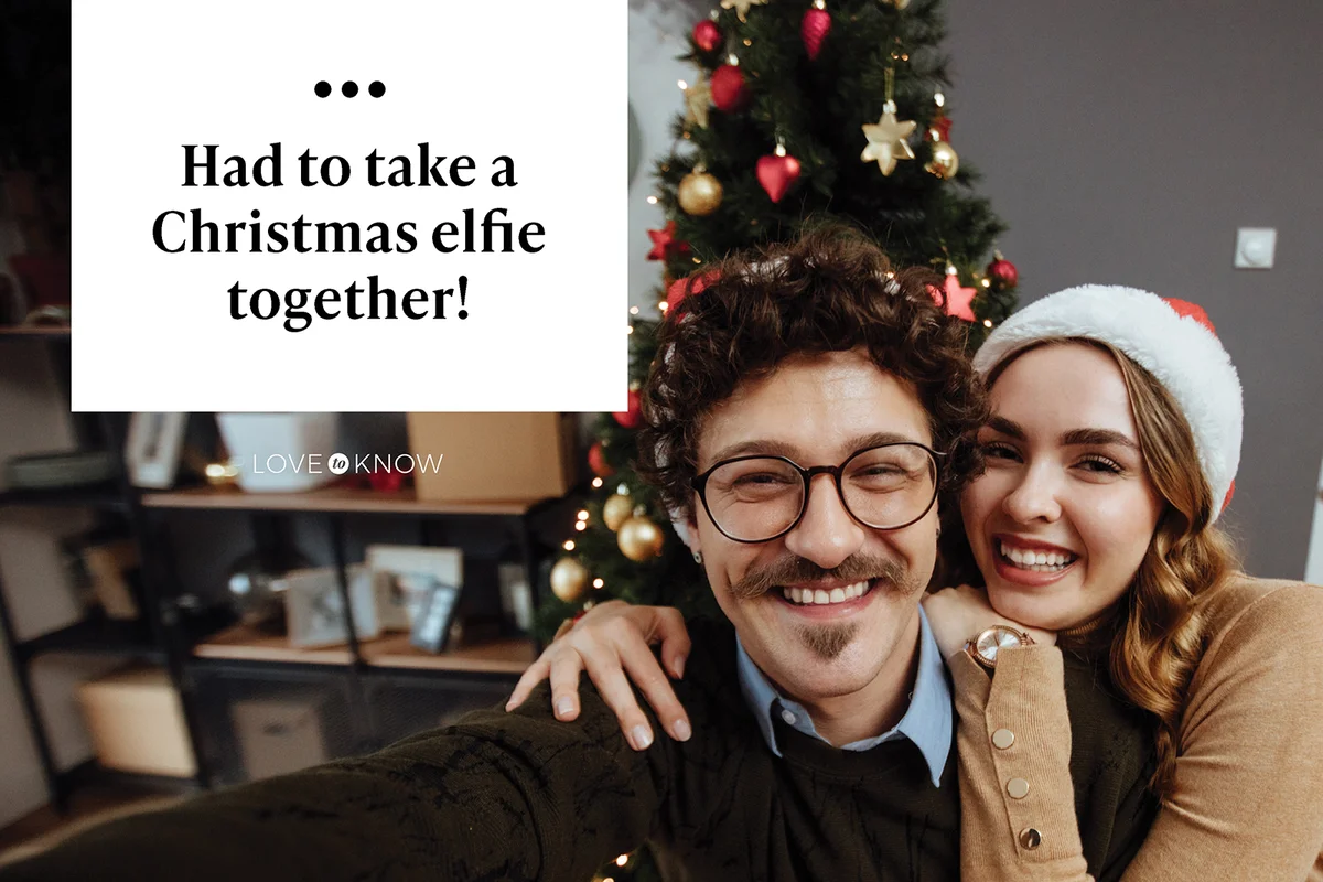 Couple taking a selfie on Christmas