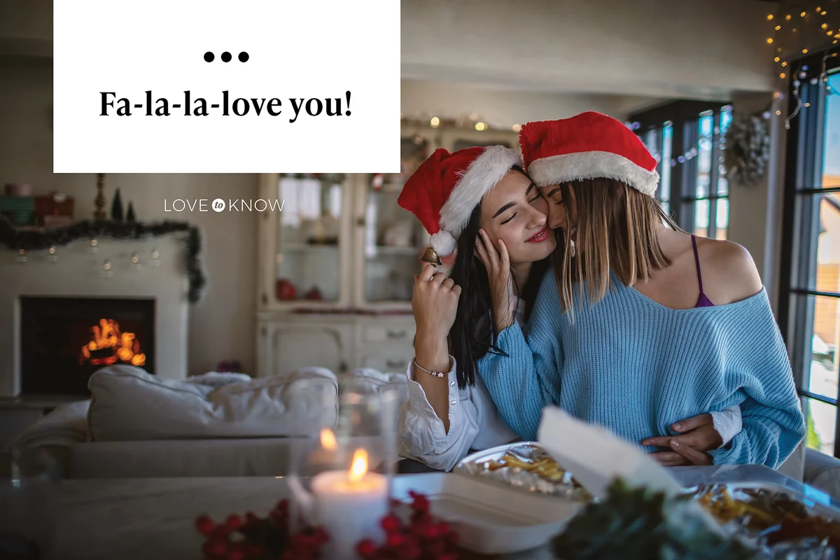 Couple At Home In the Kitchen sharing love during Christmas